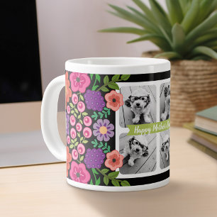 Grande Tasse Happy Mother's Day Photo Collage - Fleurs de Fille