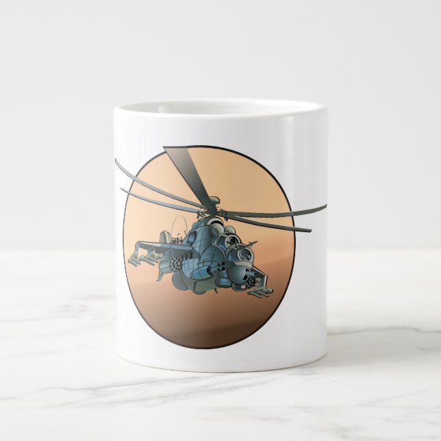 Grande Tasse Hélicoptère de dessin (Devant)