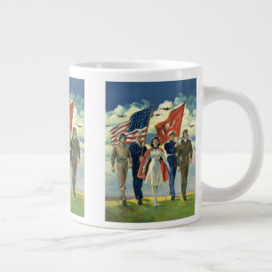 Grande Tasse Héros du personnel militaire patriotique vintage