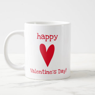 Grande Tasse HEUREUSE SAINTE-VALENTIN ! Coeur rouge