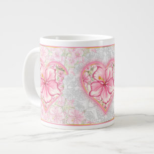 Grande Tasse Hibiscus & dentelle PINK