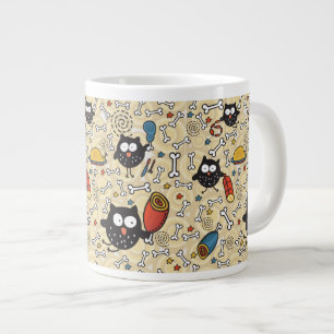 Grande Tasse Hibou avec le motif de viande
