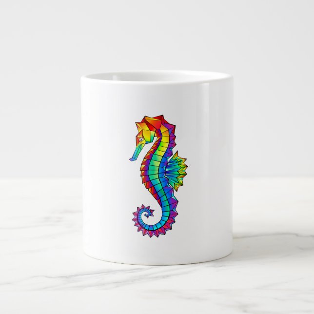 Grande Tasse Hippocampe polygonal arc-en-ciel (Devant)