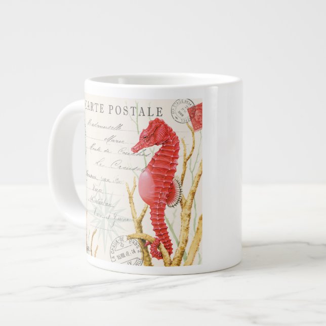 Grande Tasse hippocampe vintage moderne (Devant gauche)