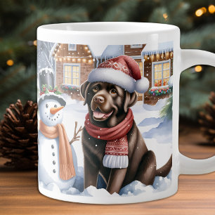 Grande Tasse Hiver Labrador Retriever Chien Chien Chien Snowman