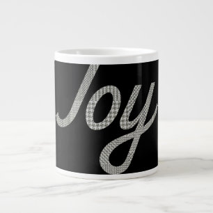 Grande Tasse Holiday Joy Houndstooth Motif en noir