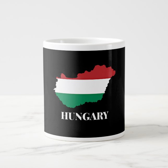 Grande Tasse Hongrie, silhouette et drapeau, (Devant)