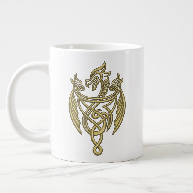 Grande Tasse HOUSE of the Dragon | Golden Filigree Dragon Crest (Gauche)