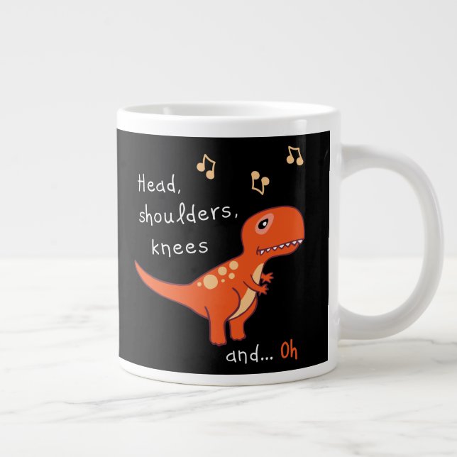 Grande Tasse Humour caricature TRex Dinosaur à genoux (Droite)