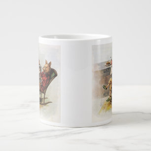 Grande Tasse Humour vintage, Cochon en Rocking Chaise Lire un l