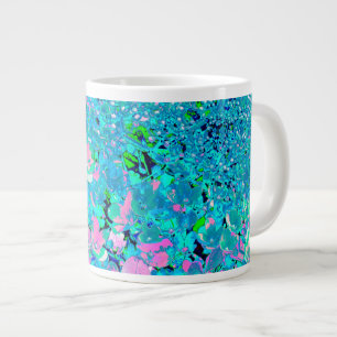 Grande Tasse Hydrangea Limelight Rose Et Bleu Élégant