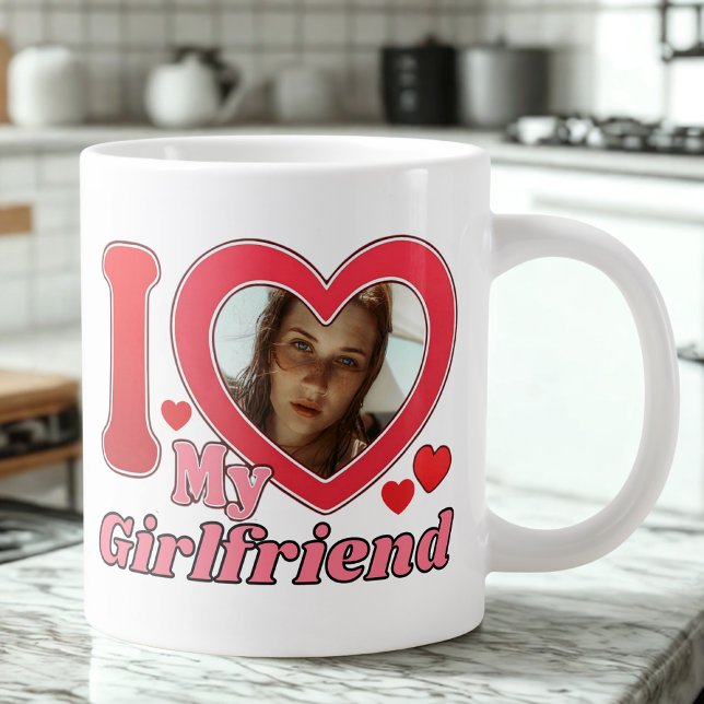 Grande Tasse I Love My Girlfriend Petit ami Femme Mari Photo (Créateur téléchargé)