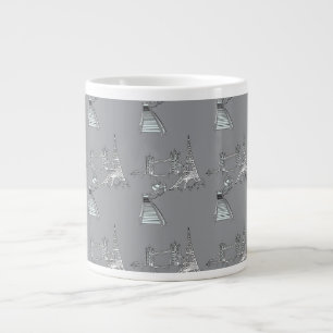 Grande Tasse Icônes du monde Gris   