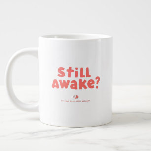 Grande Tasse Illustration corail ludique "Encore éveillé ?" Art