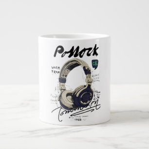 Grande Tasse Illustration de casque audio rétro urbain