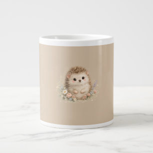 Grande Tasse Illustration de jardin au hérisson à l'aquarelle