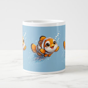 Grande Tasse Illustration de poisson-clown heureux dans la vie