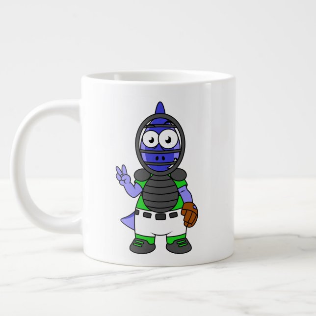 Grande Tasse Illustration D'Un Capteur De Baseball Parasaurolop (Gauche)