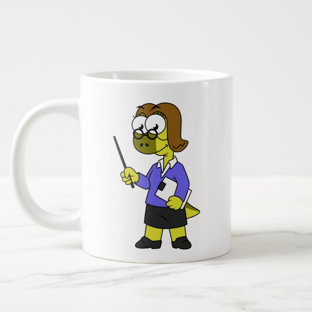 Grande Tasse Illustration D'Un Enseignant Pachycéphalosaure. (Gauche)