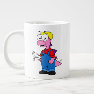Grande Tasse Illustration D'Un Ouvrier De Construction De Stego