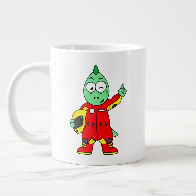 Grande Tasse Illustration D'Un Pilote De Voiture De Course Allo (Gauche)