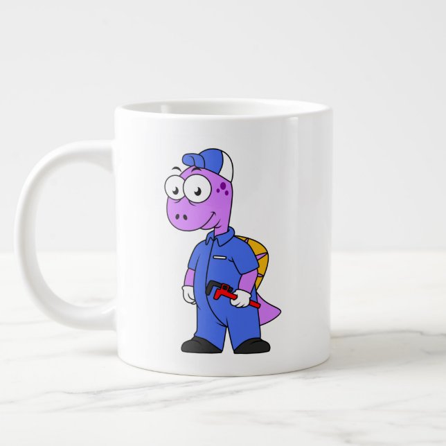 Grande Tasse Illustration D'Un Plomber Spinosaurus. (Gauche)