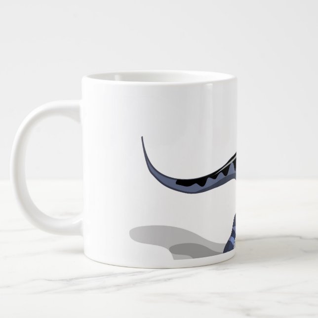 Grande Tasse Illustration D'Un Raptor Dinosaure Jouant Au Footb (Gauche)