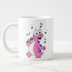 Grande Tasse Illustration D'Un Stegosaurus Chantant.