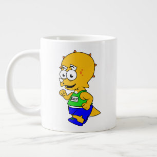 Grande Tasse Illustration D'Un Tricératops Runner.