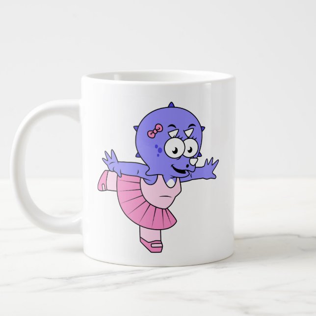 Grande Tasse Illustration D'Une Danse De Ballet Triceratops. (Gauche)