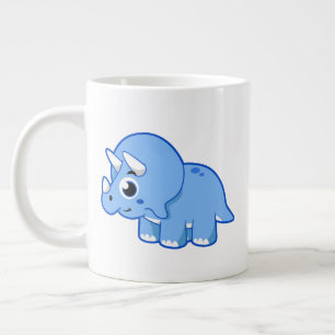 Grande Tasse Illustration Mignonne D'Un Dinosaure Tricératops.