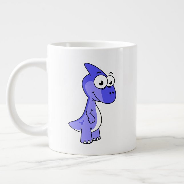 Grande Tasse Illustration Mignonne D'Un Parasaurolophus Dinosau (Gauche)