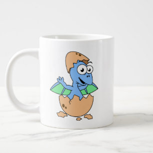 Grande Tasse Illustration Mignonne D'Une Éclosion De Ptérodacty