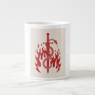 Grande Tasse Impression d'art Risographe Serpent et Épée Flam