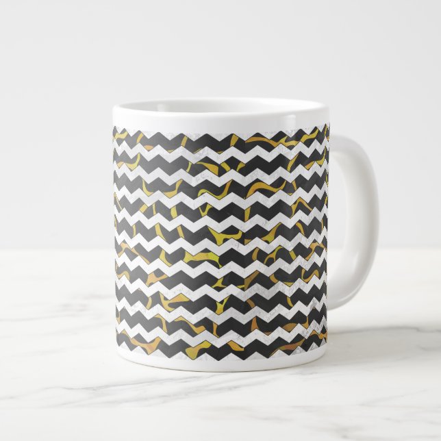 Grande Tasse Impression Giraffe noir et jaune (Devant droit)