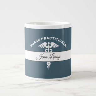Grande Tasse Infirmière praticien Dusty Blue Script personnali