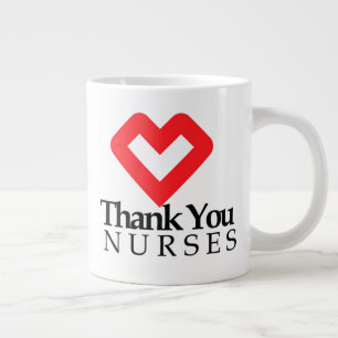 Grande Tasse Infirmières Mercis  Coeur rouge