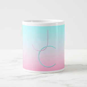 Grande Tasse Initiales de chevauchement modernes 2 Rose turqu