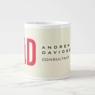 Grande Tasse Initiales minimalistes modernes Monogramme rouge B