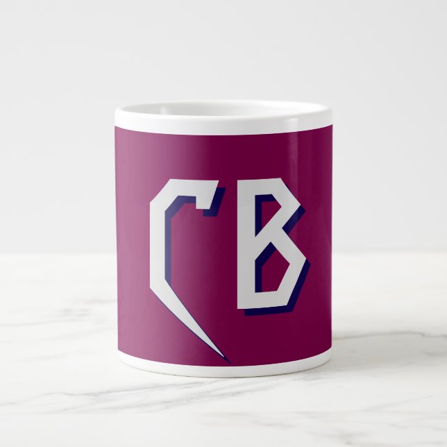 Grande Tasse Initiales minimalistes Monogrammes professionnels  (Devant)