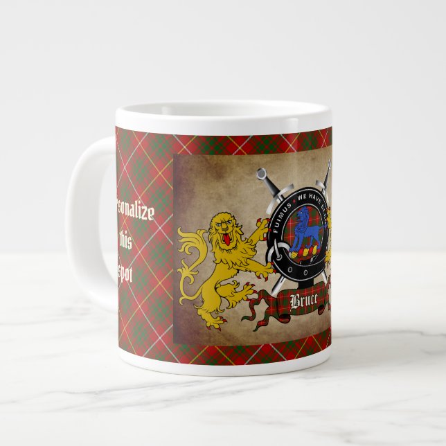 Grande Tasse Insigne et tatan du clan Bruce personnalisé (Devant gauche)