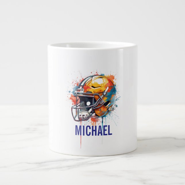 Grande Tasse Inspirational Motivational Football Helmet Name (Devant)