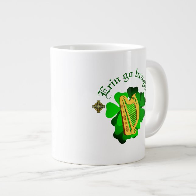 Grande Tasse Irlande pour toujours/Erin aller bragh/harpe (Devant droit)