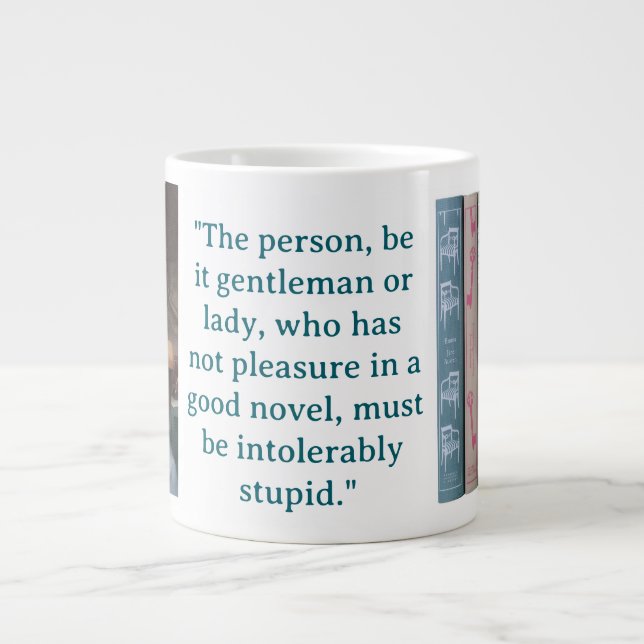 Grande Tasse Jane Austen Novel Quote (blue) (Devant)
