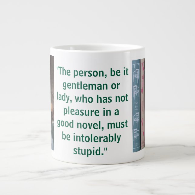 Grande Tasse Jane Austen Novel Quote (green) (Devant)