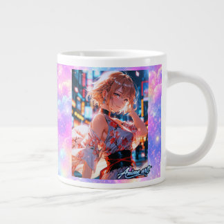 Grande Tasse Japanese Cyberpunk Anime Girl Poster | Neon City