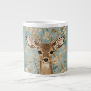 Grande Tasse Jardin Floral Vintage Mignon Renne Cerf Et Fleurs