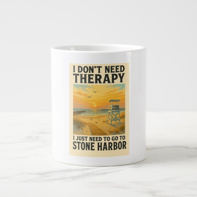 Grande Tasse Je n'ai pas besoin de thérapie, j'ai juste besoin  (Devant)