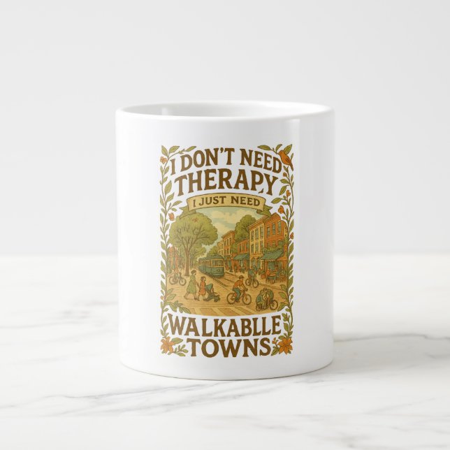 Grande Tasse Je n'ai pas besoin de thérapie, j'ai juste besoin  (Devant)