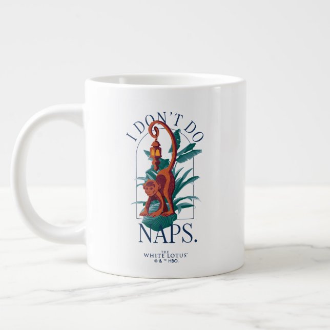 Grande Tasse Je ne fais pas de sieste singe - le Lotus blanc (Gauche)